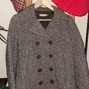 J Crew Herringbone Wool Peacoat